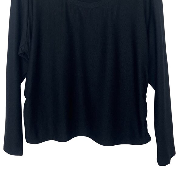 All In Motion Ribbed Long Sleeve Top Womens XXL Black New Quick Dry - Picture 4 of 10